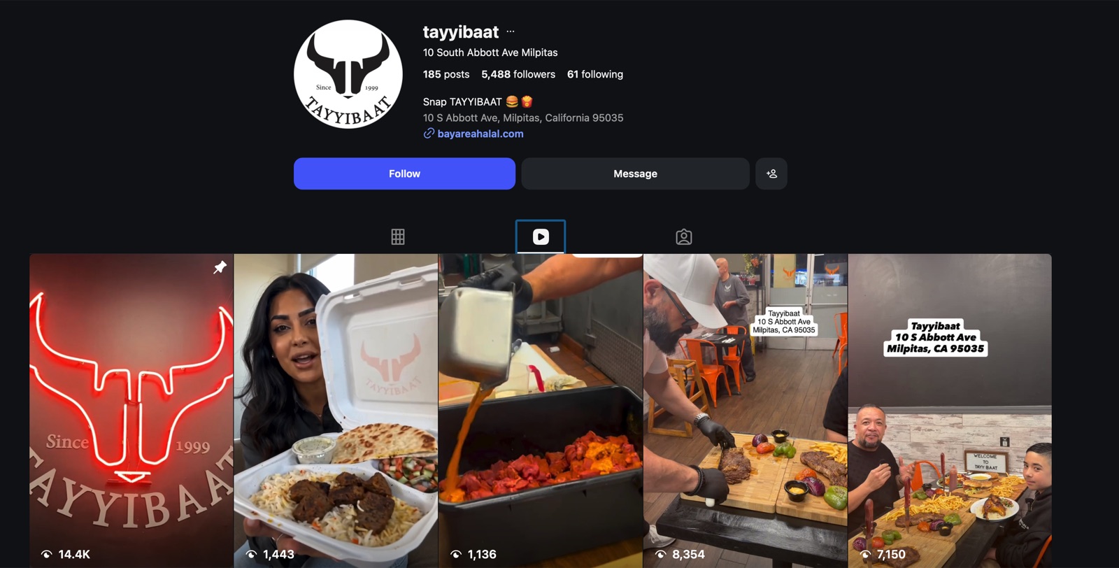 Tayyibaat on Instagram (@tayyibaat) — 5,488 followers, reels reaching thousands